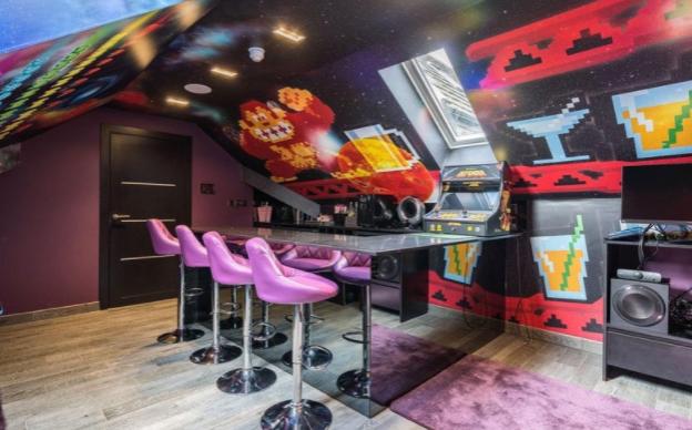 One of the entertainment rooms.