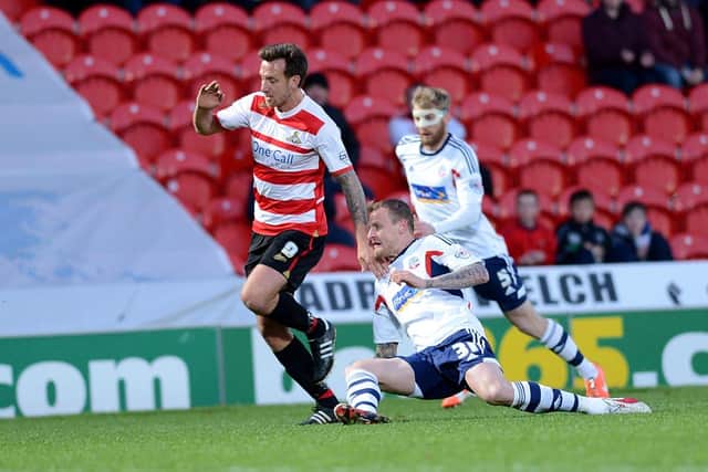 Doncaster Rovers' Chris Brown in action against Bolton.