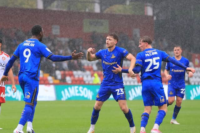 Jack Senior celebrates his goal for Rovers. Photo: Gareth Williams/AHPIX LTD