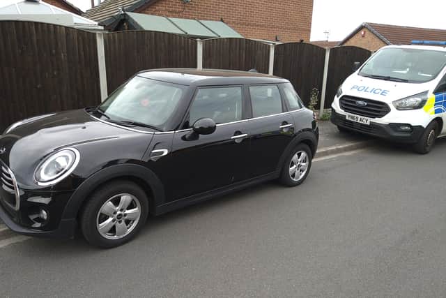 The stolen Mini recovered by police