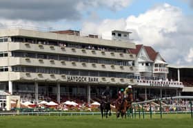 Action from Haydock Park Racecourse. Photo by Simon Marper - Pool/Getty Images