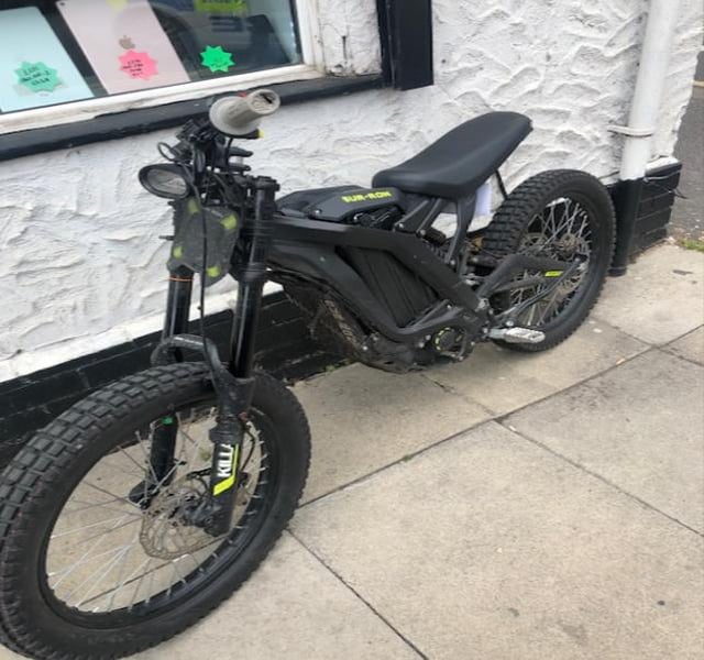 This electric bike was seized by officers in plain clothes who stopped the rider
because they suspected he was in possession of drugs. Sure enough, they recovered cash and Cannabis from him. It will now be crushed after the owner had no insurance or licence for it .