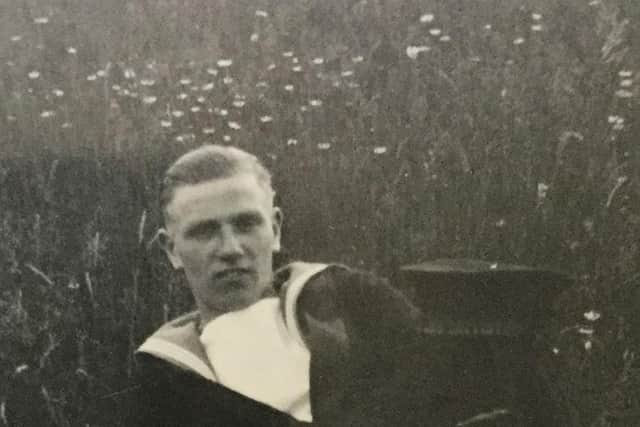Jack Earnshaw pictured in his Navy uniform during World War Two