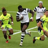 Ehize Ehizode, pictured in action at the Premiership Rugby 7's for Bristol Bears in 2018. Photo: David Rogers/Getty Images
