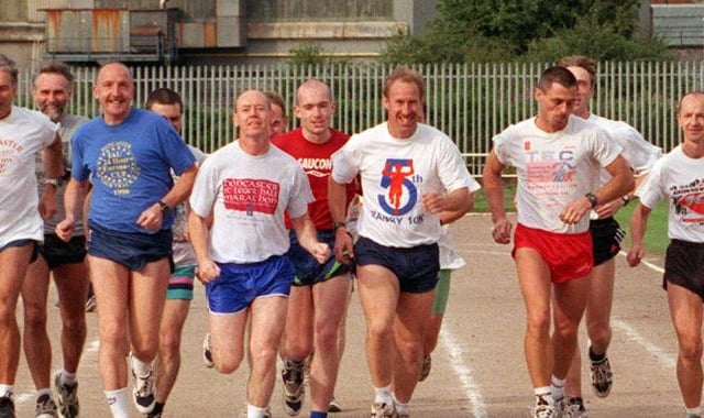 Runners training for the Doncaster Town Road Race in 1998.