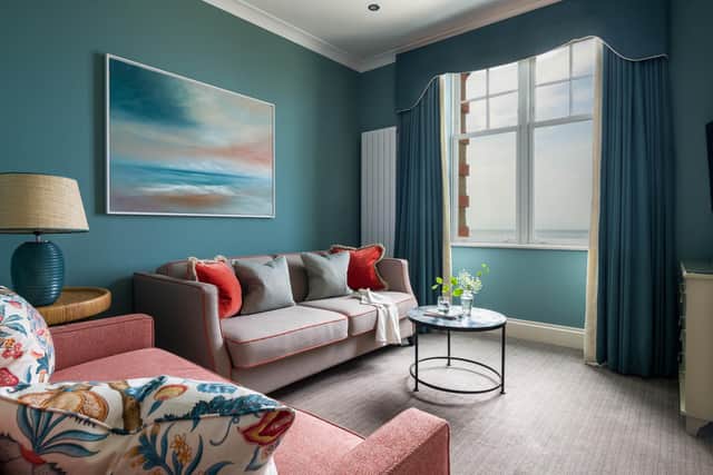 One of the stunning, spacious sea-view suites at The Headland.