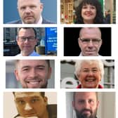 The full line up for the Doncaster 2025 mayoral race. Top row, from left, David Bettney, Julie Buckley, Frank Calladine Second row: Nick Fletcher, Andy Hiles, Ashan Jamil. Third row: Alexander Jones, Ros Jones, Mihai Melanciuc Bottom row: Richie Vallance, Andrew Walmsley, Doug Wright.