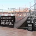 Local artist We Are Blok Heds wants to pay tribute to the city's coal and rail workers with this distinctive mural near the railway station. (Photo: We Are Blok Heds).