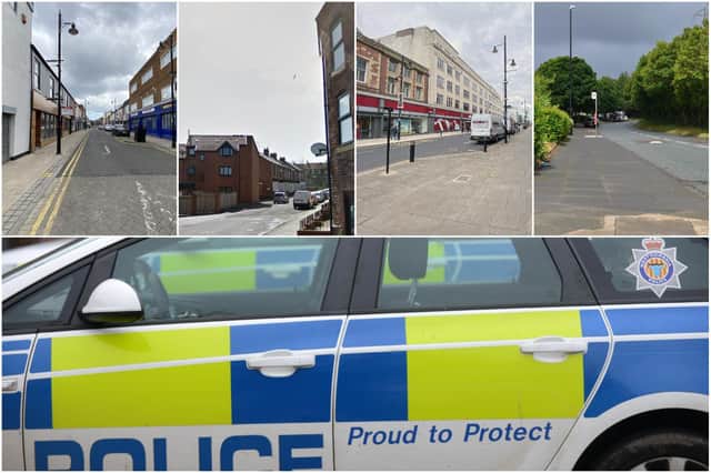 Some of the locations where most Sunderland reported crimes was said to have taken place "on or near" in June.