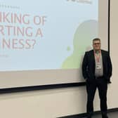 Gary Brocklesby, Business Advisor, spoke to around 100 aspiring entrepreneurs about how they can fulfil their ambitions, offering guidance on things like how to get a firm off the ground in the first place, the benefits of test trading, and the best ways to generate buzz on social media. Picture by Doncaster Chamber.