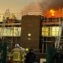 Flames could be seen shooting from the roof of Thorne Leisure Centre on Haynes Road.