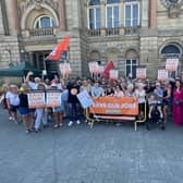 Demonstators at a rally against the closure of Doncaster Sheffield Airport (pic: Councillor Majid Khan)
