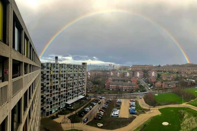 People have begun placing rainbows in their windows to cheer up children during the coronavirus pandemic