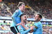 Picture Howard Roe/AHPIX LTD; Football, SkyBet; League Two; 
Bradford City  v Doncaster Rovers;
26/10/2024 3.00pm
Doncasters'  Luke Molyneux celebrates his goal with Kyle Hurst and Billy Sharp