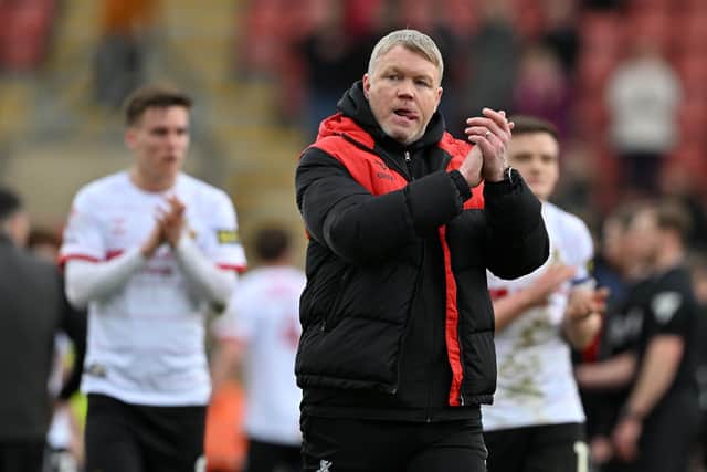 Grant McCann's side have nine games left in what is an ultra-tight promotion battle in League Two.