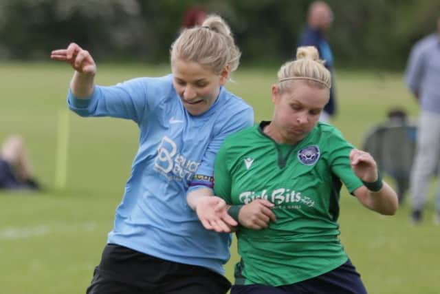 Gemma Harte, right, in action for AFC Bentley. Photo: Julian Barker.