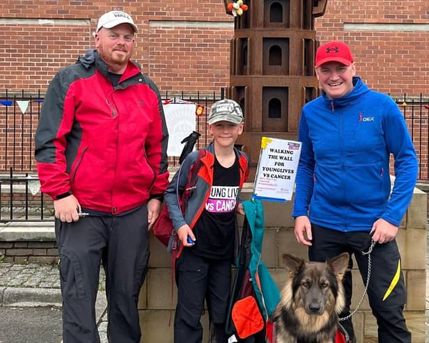 The family completed a walk the length of Hadrian's Wall.