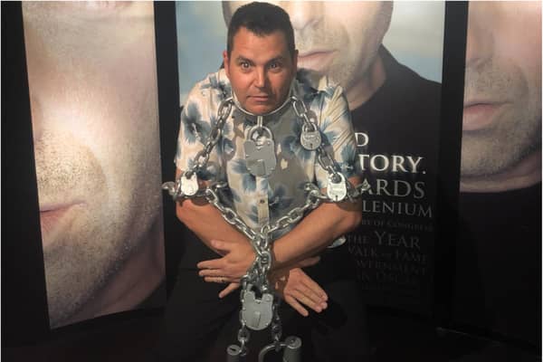 Allan Taylor will spend 24 hours locked in handcuffs.