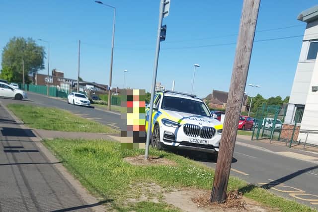 Police car outside Sandringham Primary School today