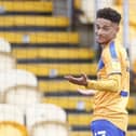 Tyrese Sinclair celebrates a goal for previous club Mansfield Town.