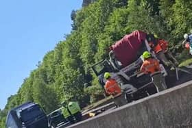 Emergency services are at the scene of a crash on the M18 near Doncaster. (Photo: Lee Fiori).