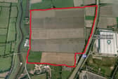 The land off Selby Road and adjacent to the M18 where the business park will be built