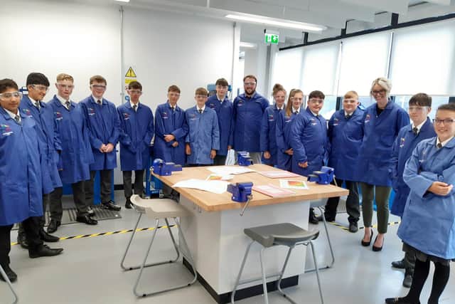 Staff and year nine pupils at Doncaster University Technical College