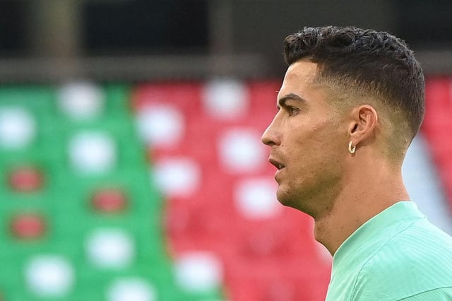 Portugal forward Cristiano Ronaldo, pictured on the eve of their match against Germany. Photo by CHRISTOF STACHE/AFP via Getty Images
