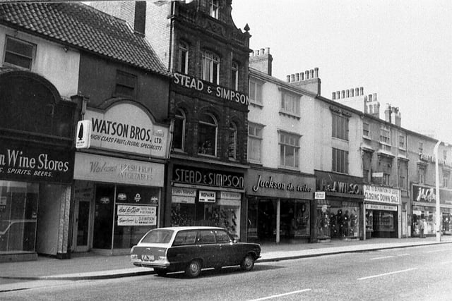 Watson Bros., Stead & Simpson, Jackson the tailor, and other shops, St Sepulchre Gate