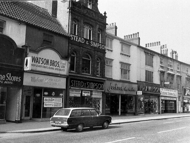 Watson Bros., Stead & Simpson, Jackson the tailor, and other shops, St Sepulchre Gate