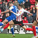 Tommy Rowe fires home his side's second goal in the win at Sunderland last weekend. Picture: Andrew Roe/AHPIX LTD