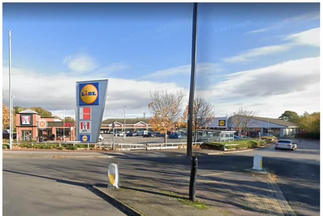 Police were called to the Leger Retail Park where a man was arrested for carrying two knives.