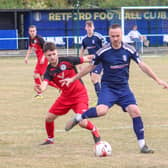 Action from Armthorpe's defeat at Retford FC. Photo: Steve Pennock