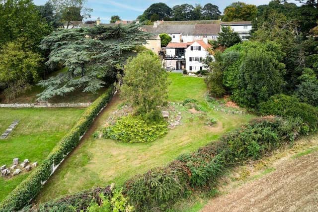 An overview of the Burghwallis property with its extensive garden.