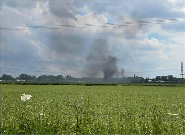 Fire crews were called in after the fire alongside the M18.