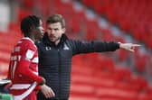 Andy Butler gives instructions to Taylor Richards during the draw with Northampton Town. Picture: Ed Sykes/AHPIX