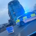 Police sealed off Trafford Way following the rush hour collision.
