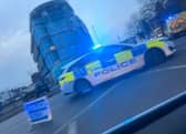 Police sealed off Trafford Way following the rush hour collision.
