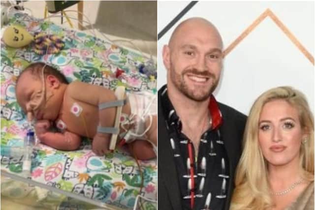 Tyson Fury and wife Paris have been sharing updates about their newborn daughter Athena. (Photo: Tyson Fury/Getty)