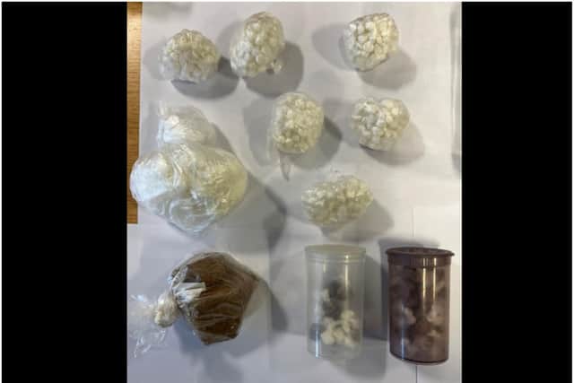 Police seized a number of drugs in the raid.