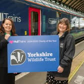 Hull Trains Service Delivery Director, Lou Mendham (left) with Yorkshire Wildlife Trust Director Fundraising and Engagement, Amanda Spivack (right).