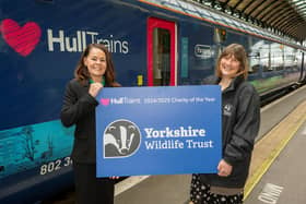 Hull Trains Service Delivery Director, Lou Mendham (left) with Yorkshire Wildlife Trust Director Fundraising and Engagement, Amanda Spivack (right).