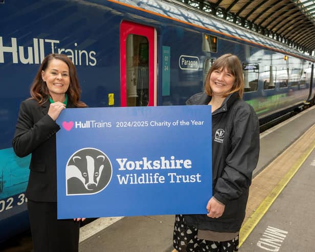 Hull Trains Service Delivery Director, Lou Mendham (left) with Yorkshire Wildlife Trust Director Fundraising and Engagement, Amanda Spivack (right).