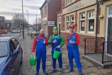 The trio spent seven hours walking from Armthorpe to Sheffield.