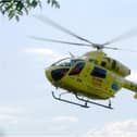 The air ambulance is reported to have landed at the scene in Balby this lunchtime.