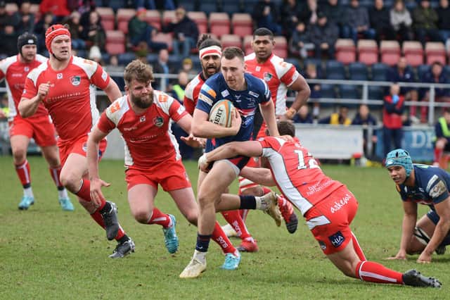 Tom James is pictured in action against Coventry. Photo: Marie Caley