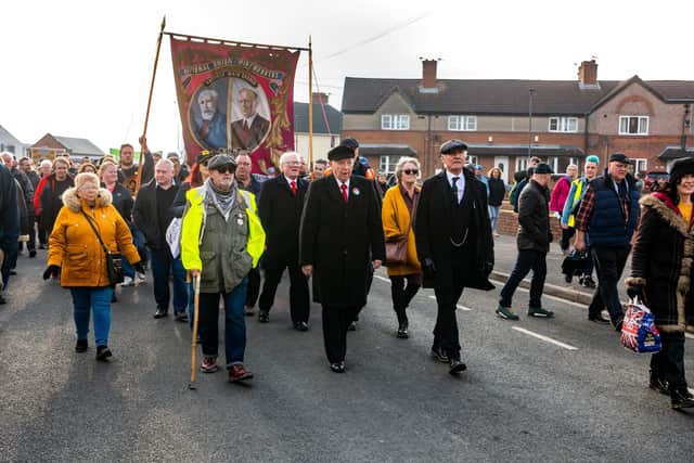 Ricky Butler marched alongside Arthur Scargill at Saturday's march.