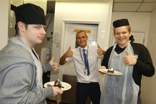 Catering students at the Beefeater restaurant