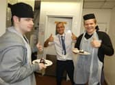Catering students at the Beefeater restaurant