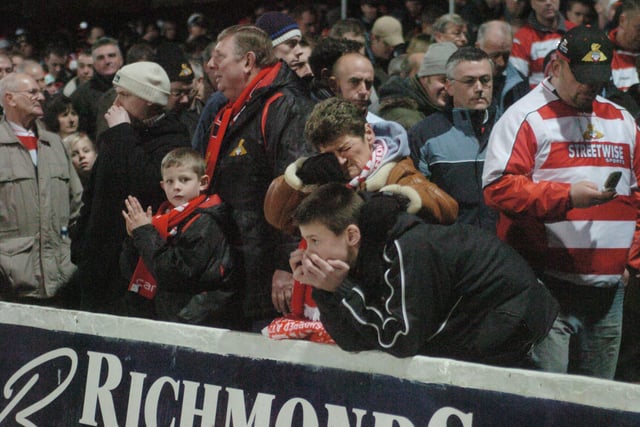 Disappointed Rovers fans after the penalty shootout defeat